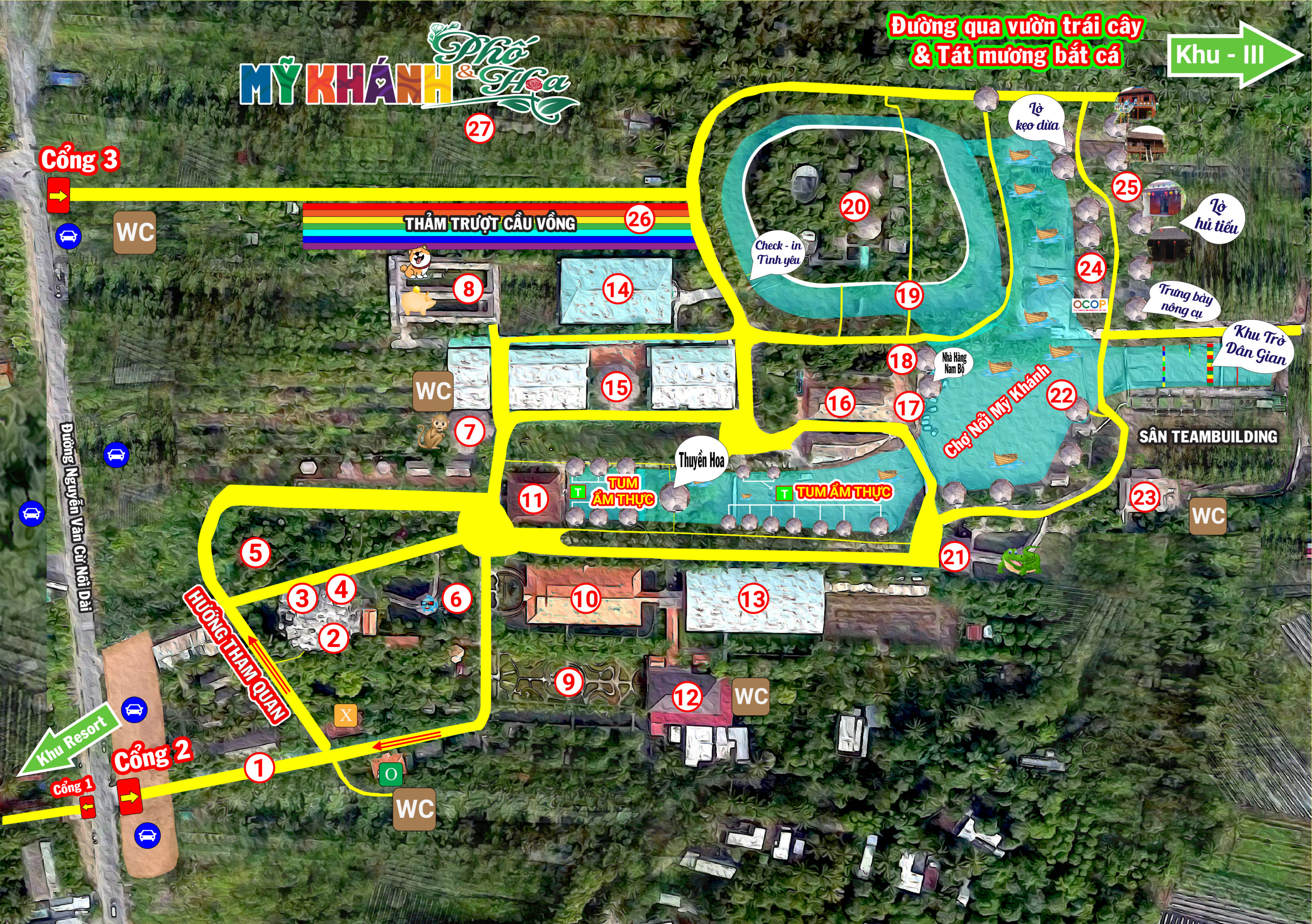 BẢN ĐỒ THAM QUAN LÀNG DU LỊCH MỸ KHÁNH